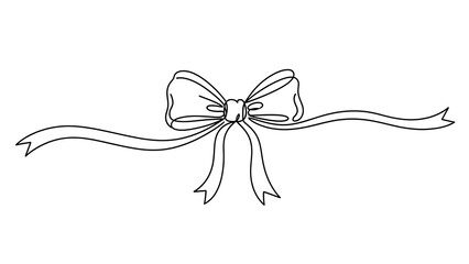 Naklejka premium Beautiful black and white bow illustration on white background