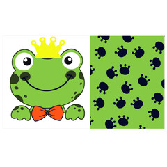 cute frog  print vector art