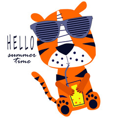 CUTE LION SUMMER TIME  PRINT 