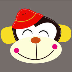 cute monkey print vector