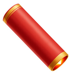 New Year red firecrackers 3D illustration on a transparent background 