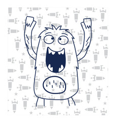 monster t shirt illustration print