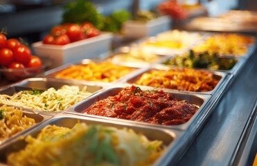 Obraz premium Fresh Ingredients in Colorful Display at a Vibrant Food Market Stall