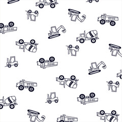 digger truck all over illustration print 