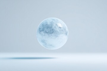 Floating Blue Sphere on a Minimalistic Background with Soft Shadows