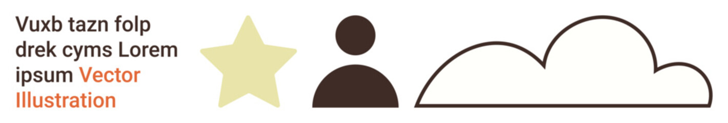 Branding, storytelling, design, personal identity, creativity, digital media. A star, human figure cloud and text create a symbolic arrangement. Branding and storytelling concept