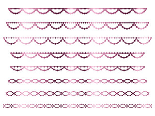 丸、半円ラインうろこ1、3ピンク