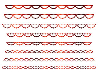 丸、半円ラインうろこ1、10赤