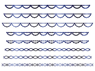 丸、半円ラインうろこ1、14紺