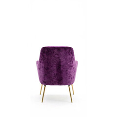 Elevate your interior with this stunning purple velvet accent chair on elegant gold legs for a luxurious look