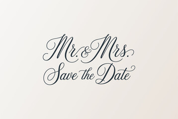 Elegant mr. & mrs. save the date wedding invitation card