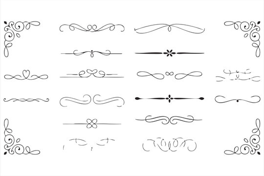 Classic Ornamental Flourishes Illustration for Invitations and Branding