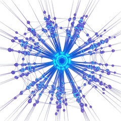 Obraz premium Abstract blue fractal starburst isolated on transparent background