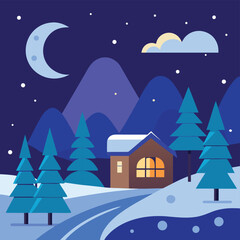 Fototapeta premium winter-night-clear-look.eps