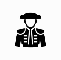 Spanish Matador Costume Silhouette Icon &ndash; Traditional Culture Vector