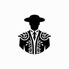 Spanish Matador Costume Silhouette Icon &ndash; Traditional Culture Vector