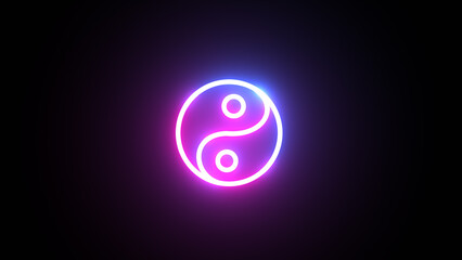 Glowing neon vibrant sphere pink and blue light, reflecting on a dark, glossy surface. The ethereal orb emits an otherworldly energy.