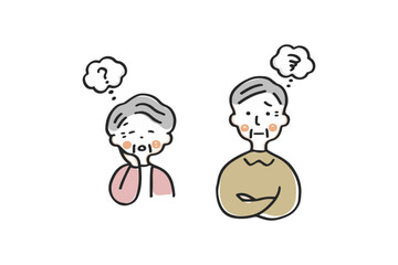 悩むシニア夫婦