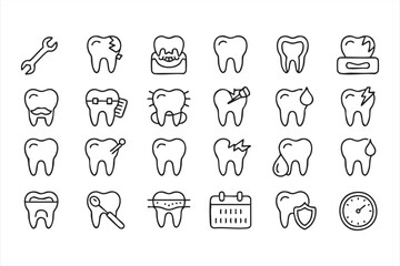 Oral Health Icons for Dental Clinic Apps and Web UI