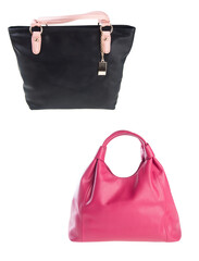 A small handbag with a textured front flap, a short shoulder strap, and a butterfly-shaped metal detail on the front.	
