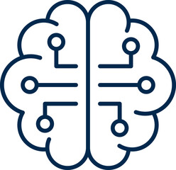 AI Brain Icon for Data Analysis and Technology Concept