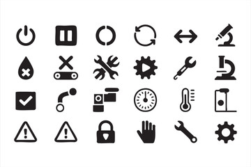 UI Control Icons for System Settings and App Interface Design
