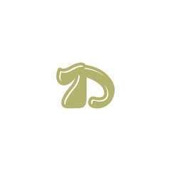 Fototapeta premium Abstract organic green logo resembling leaf and droplet.