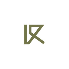 Obraz premium Minimalist olive green monogram logo with geometric letterforms.