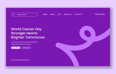 World Cancer Day Flat Cartoon Hand Drawn Illustration for Social Media Landing Page