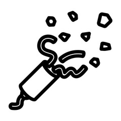 Party Popper Vector Line Icon Design