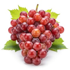 Fototapeta premium Fresh bunch of red grapes isolated on white background