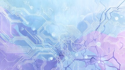 Futuristic neural network design a serene digital landscape of innovation and interconnected data flow