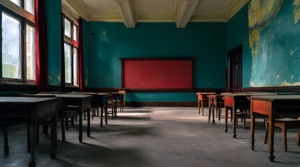 Forgotten classroom echoes a poignant sense of time stillness and lost learning moments