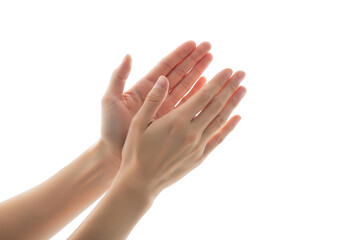 Hands clapping together isolated on transparent background