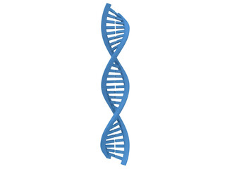 Blue DNA Helix Structure Front View Matte 3D Render Isolated on Black Background with No Shadow