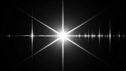 Bright white star shining in the dark space isolated on transparent background