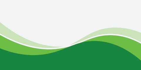 Vector White and Green wave wide background banner, with a modern concept style
