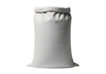 White burlap sack isolated on transparent background