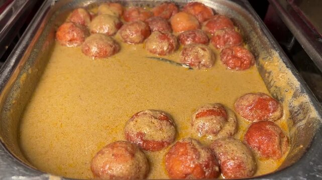 Chena kofta prepared in Bengali style in a restaurant in Kolkata, India