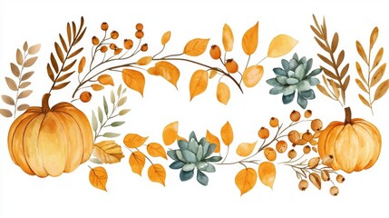 Naklejka premium The beauty of autumn showcased through a rich display of nature's treasures.