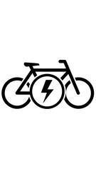 Electric Bicycle Icon with Lightning Bolt