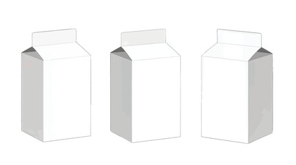 Three White Milk Cartons in 3D Render