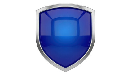 Blue shield icon isolated on transparent background