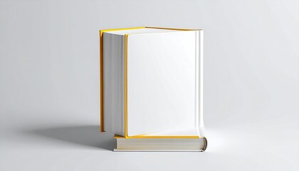 Two white books with gold edges stacked on a white backdrop