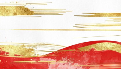 優雅で抽象的な和柄、和風イメージの背景素材（お正月、お祝い素材）