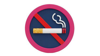 No smoking sign isolated on transparent background