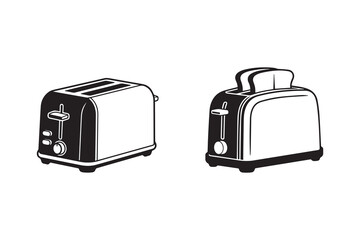 Toaster silhouette with white background