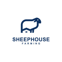 Sheep House Farming Logo Template
