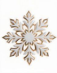 White and Gold Decorative Snowflake Ornament