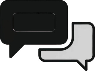 Fototapeta premium Modern speech bubbles icon representing digital communication, online messaging, conversation, and social interaction concept